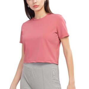 DOMIN8 Women's Solid Regular Fit T-Shirt
