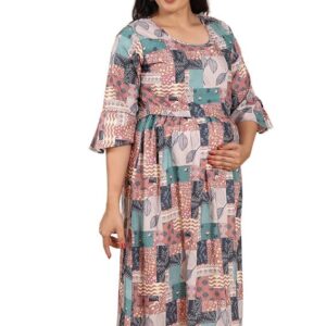 RITIJYA Zipless Feeding Kurtis & Dresses for Women | Zipless Maternity Wear Gown Pregnancy Dress for Nursing Mothers | Viscose Rayon | Stylish & Comfortable | S to 4XL | Washable & Durable