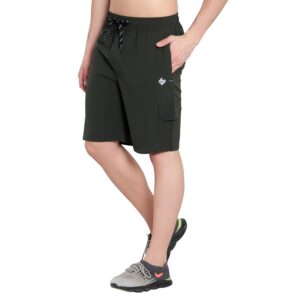 John Ally Athletic Sports Cargo Shorts for Men with Zip Pockets and Elastic Waistband Quick Dry Lightweight Activewear.