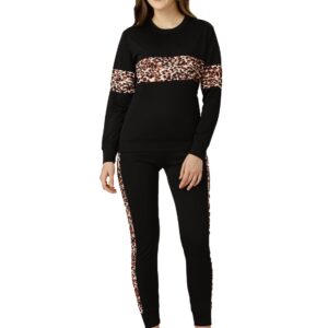 ALISBA Women's Tracksuit For Women With Tiger Print Design Stripes - Gym Wear Sets For Women - Activewear Set For Yoga, Running, Jogging, Sports, Travel, Night Dress