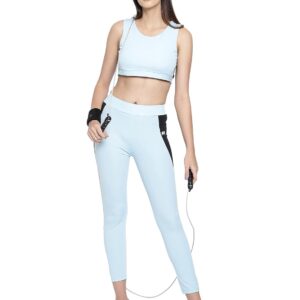 Clovia Women's Activewear Ankle Length Sports Tights - Blue