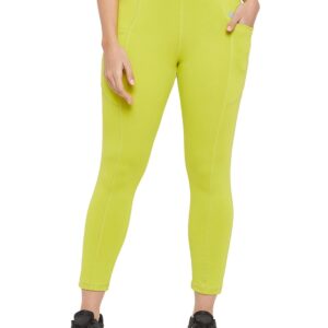 Clovia Women's Activewear Sports Ankle Length Tights with Pocket