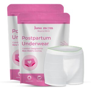 Juno Mom Maternity Panty for Extra Heavy Flow | New Mom Maternity Underwear | Postpartum Diapers | Disposable Underwear for Women | Leak Proof | Anti Rash | Prevents UTI | Pack of 7, Set of 2 Box