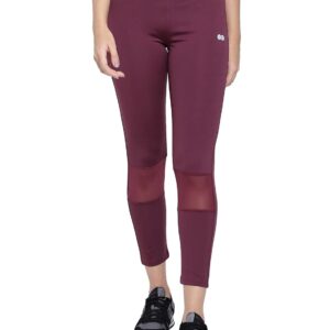 Clovia Women's Activewear Ankle Length Sports Tights - Maroon