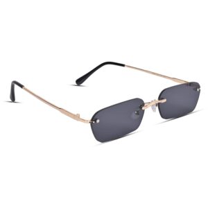 Voyage UV Protection Black Rectangular Sunglasses for Men & Women