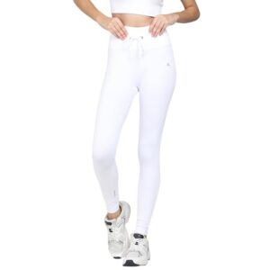 Kobo Active Wear for Women Gym | High Waist | Ankle Length | Squat-Proof | Workout Tights for Women | 4-Way Stretch | Leggings for Gym, Cardio Yoga Pants (Imported) White