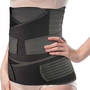 Venganza Neoprene 3 In 1 Postpartum Belly Band Post Pregnancy Abdominal Belt For Women After Birth Belly/Waist/Pelvis Wrap Postnatal Shapewear (Free Size) (BLACK)