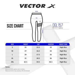 Vector X OGL-157 Women Leggings | High-Waist | Ankle Length | Squat-Proof | Activewear | Tights