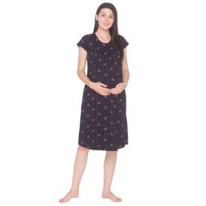 Av2 Women's Cotton All Over Print Midi Maternity Nighty