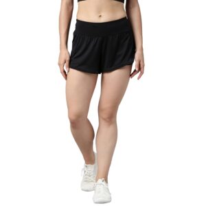 Enamor E084 Athleisure Women's Quick Dry Antimicrobial 4 Way Stretch Relaxed Training Sports Shorts