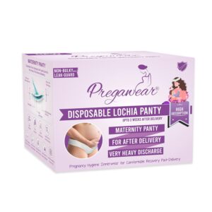 Pregawear Maternity Panty| Disposable Period Panties| Postpartum Underwear| Heavy Flow & Rash Free Periods| Leak Proof Pads After Delivery| Overnight Protection|Toxic Free|(Pack of 5)(Size-XL) White