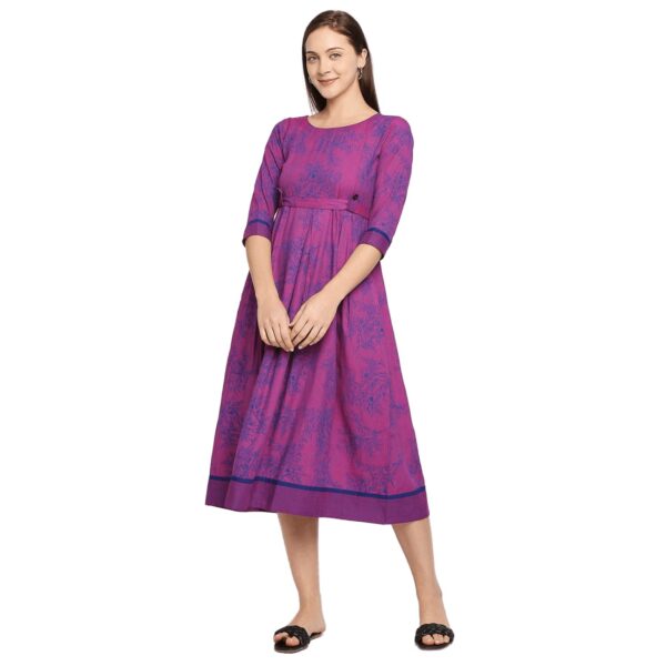 DUMMY SHAPE Women's Rayon Anarkali Maternity Dress & Feeding Kurti with Zippers