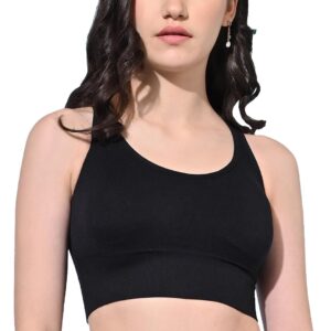FIMS - Fashion is my style Women Polyester & Elasten Padded Sports Bra for Workout Multicolor