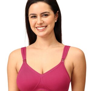 The Mom Store Mom Nursing Bra | Full Coverage Non Padded Bra | Feeding Bra | Maternity Bra | Non Wired Bra | Cotton Blend
