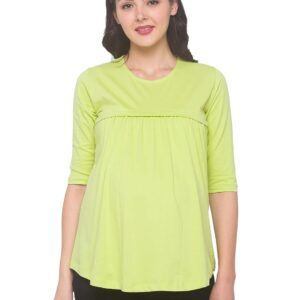 AV2 Women's Cotton Nightwear Maternity Feeding Nursing Tunic Regular Fit Top