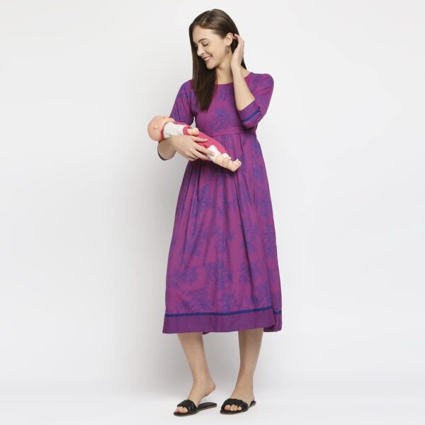 DUMMY SHAPE Women's Rayon Anarkali Maternity Dress & Feeding Kurti with Zippers - Image 3