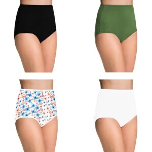 Pepperika Women's Plus Size Panties High Waist Cotton Brief Maternity Pregnancy C-Section Recovery Underwear Combo (Prints and Colors May Vary) Multicolor