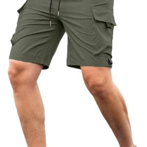 Peppyzone Men's (S to 5XL) Dry Fit Nylon Sports Shorts with Zip Pocket, Athletic Lightweight Activewear Shorts