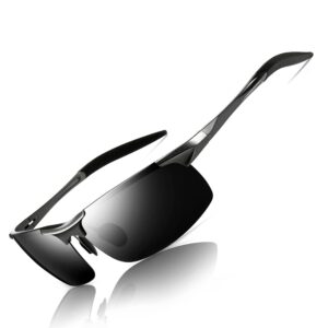SUNGAIT HD Polarized Sunglasses for Men Driving Cycling Running Metal UV400 Sports Goggles