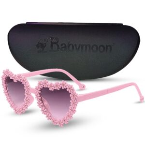 BabyMoon Kids Heart Shaped Summer Sunglasses Goggles For Girls & Boys - Pink