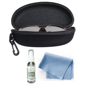 KT Sunglasses Case for Men & Women | Pack of 1 Sunglasses Case, 1 Lens Cleaning Cloth & 1 Lens Cleaner Liquid, 30ml | Sunglasses Cover Case
