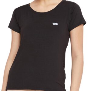 Clovia Women's Polyester Activewear Short Sleeve Sports Slim Fit T-Shirt