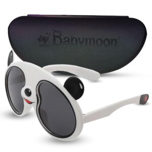 BabyMoon Kids Panda Shaped Summer Non-Polarized Sunglasses Goggles For Girls & Boys (2-6 Years) - White