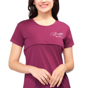 beebelle Women's Cotton Solid Plain Feeding/Nursing/Maternity Tops 1142