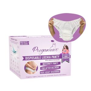 Pregawear Maternity Panty| Disposable Period Panties| Postpartum Underwear| Heavy Flow & Rash Free Periods| Leak Proof Pads After Delivery| Overnight Protection|Toxic Free| (Pack of 5 - XL)