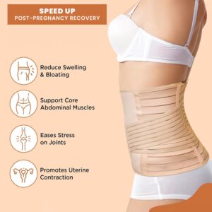 KareEx 2-in-1 Black Postpartum Maternity Belt for Women Waist Trimmer Shapewear to Reduce Tummy Fat After Delivery for C-Section(30 Inch to 46 Inches of Waist)