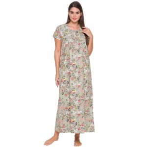 AV2 Women's Cotton Floral Maxi Nighty