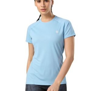 TECHNOSPORT Womens Polyester Regular Fit Crewneck Half Sleeve Shirt Sleeve|WTW105