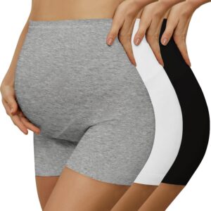 Pepperika High Waist Stretchable Cotton Over The Bump Maternity Boyshorts Pregnancy Panties for Women Shorts Style Brief Underwear for Pregnant Women