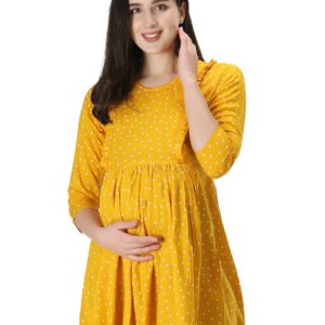 ZUVINO Women's Maternity Feeding Top with Zip for Easy Nursing | Latest Stylish Feeding Tops for Jeans | Maternity Short Kurti for Mothers | Nursing Dress for Women | 100% Rayon