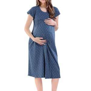 AV2 Women's Cotton Floral Calf Length Maternity Nighty