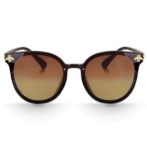 ELEGANTE Honey Bee Oversized Oval Sunglasses for Women