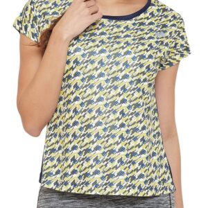 Clovia Women's Geometric Regular Fit Yoga Shirt