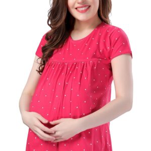 AV2 Women Printed Nightwear Maternity Feeding Relaxed Fit Top