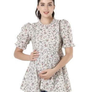 ZUVINO Women's Maternity Feeding Tops for Mothers with Zip | Nursing Tops for Feeding Baby | Feeding Tops for Jeans | Plus Size Mother Tops.