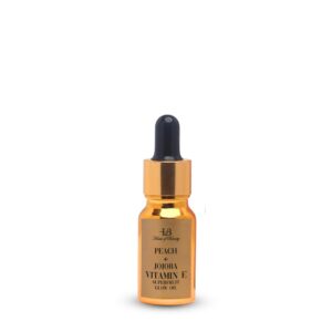 House Of Beauty Peach & Jojoba with Vitamin E - Glow Face Oil fro skin brightening, reduce wrinkles, dark spots, Hydrating, Natural & Nourishing Facial Oil for Radiant Skin, Lightweight & Non-Greasy - 10 ml (Pack of 1)