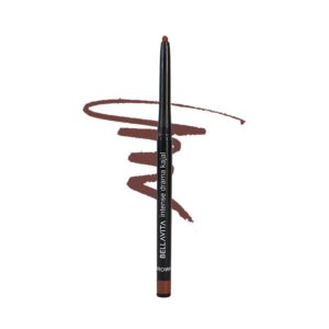 BELLAVITA Intense Drama Kajal Brown Waterproof Smudge Proof | Long Lasting, Enriched with Vitamin E & Almond Oil | Kajal pencil Glossy | Kajal for women| 0.3 g
