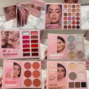 UTRUST Multipurpose 5 in 1 makeup book Eyeshadow & FACE & LIPS MULTI - COLOR MAKEUP PALETTE All in one makeup book palette (Beauty eyes all in one)