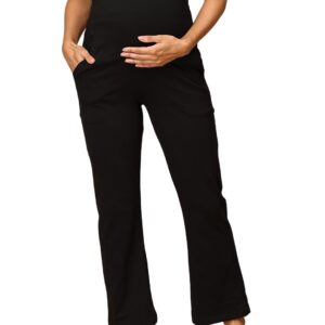 The Mom Store Maternity Track Pants | for Pregnant Women with Ultimate Comfort | Prenatal Yoga Pants