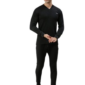 Lux Cottswool Thermal Wear for Men Set Top & Bottom - Premium Winter Inner Wear for Men - Warm and Comfortable Thermal for Men - V Neck Body Warmer Set for Men - Cotton Thermal Wear for Men Set
