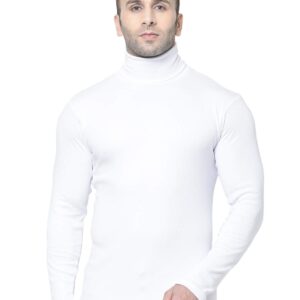 CHKOKKO Winter Wear Cotton Plain Full Sleeve Turtle Neck Regular Fit T Shirt For Men
