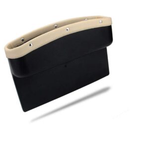 Automaze Car Seat Storage Pockets Box Pu Leather Seat Gap Filler Organiser For Car Interior & Keys, Cards, Phone Coins Etc (Beige), Automobiles