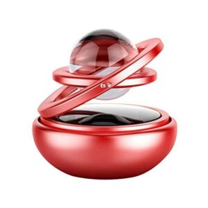 ibimble Car Accessories Solar Car Perfumes & Fresheners|Double Ring Crystal Auto Rotate Car Perfume Air Car Fresheners(Red), Tablet, Pack Of 1