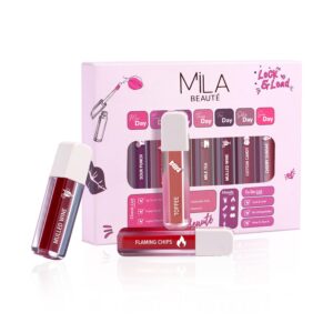 Mila Beaute 7 Day 7 Shades Mini Liquid Lipstick Gift Set I Transfer Proof Liquid Lipstick |12 Hrs Non Transfer I With Hyaluronic Acid I Perfect For Gifting, Special Occasion, Wedding, Travel Friendly
