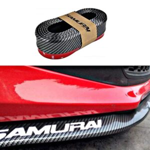 Detachi Car Samurai Front Bumper Protector | Black Body Kit Bumper Lip Side Skirt Rubber Compatible with All Cars Set of 1 (2.5 Meter)