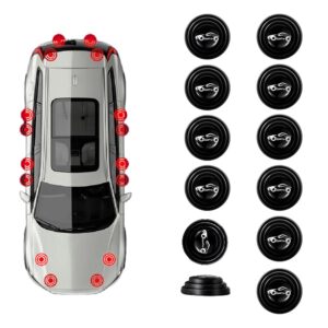 Gozaqe Car Door Shock Absorber,12 PCS,Car Door Shock Absorber Pads Protector Gasket Guard Silicone Sticker Accessories,Universal PVC car Shock Absorber